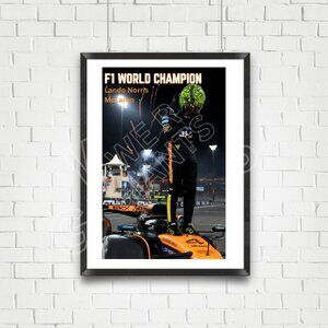 LANDO NORRIS MCLAREN F1 WORLD CHA MPION 11x17 Poster- 2025 Champ, F1 racing